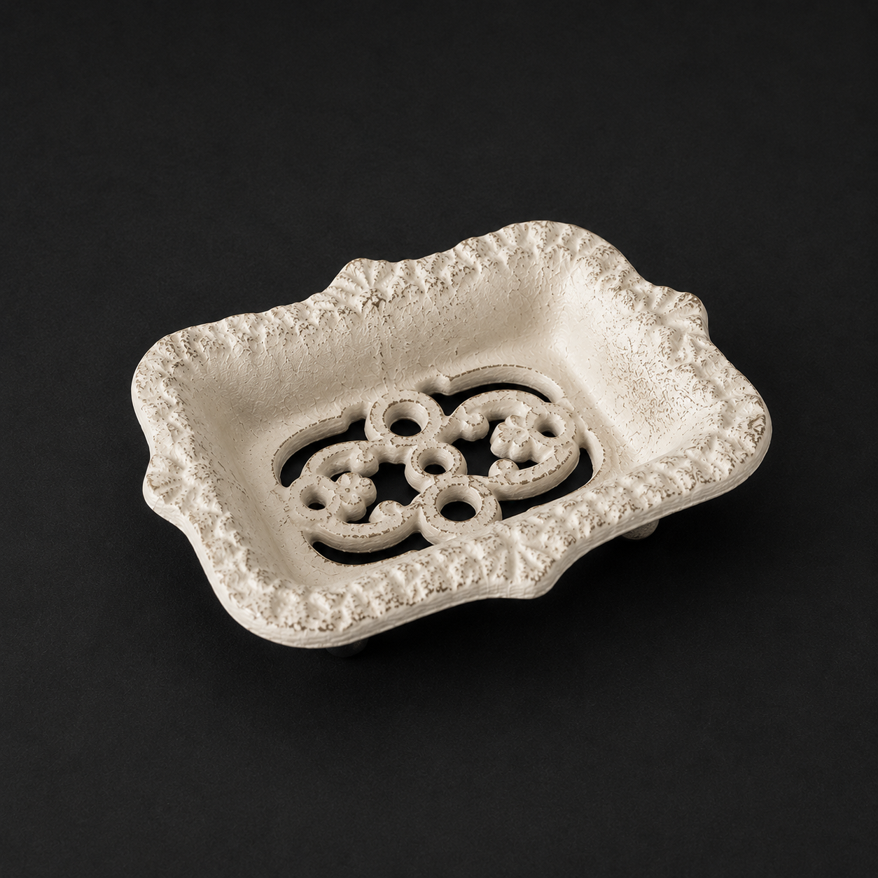 Antique White Cast Iron Soap Dish