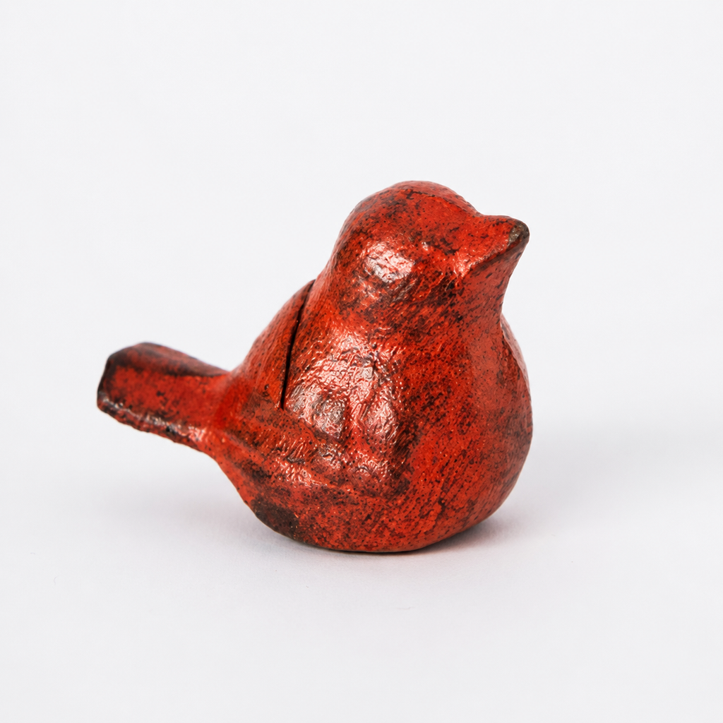 Cast Iron Plump Tiny Bird Card/Photo Holders – Set of 4 - 2 colours