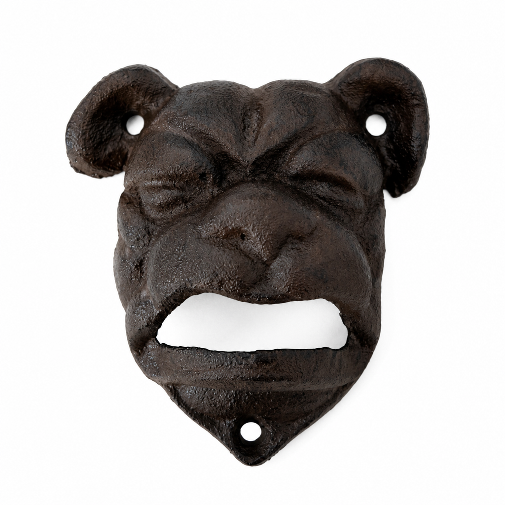 Cast Iron Bull Dog Wall-Mounted Bottle Opener