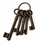 Cast Iron Skeleton Keys - Set of 5