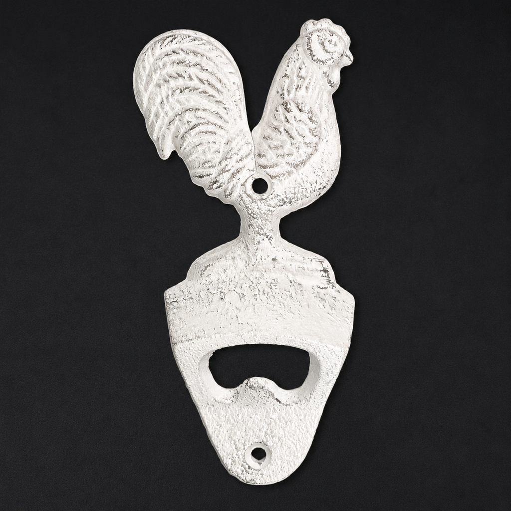 Cast Iron Rooster Wall-Mounted Bottle Opener - 2 colours