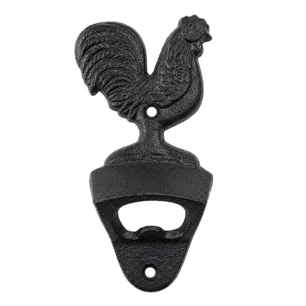 Cast Iron Rooster Wall-Mounted Bottle Opener - 2 colours