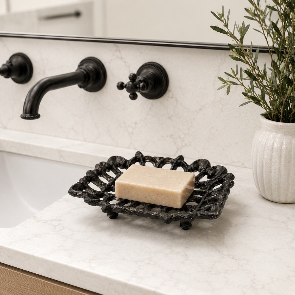 Cast Iron Soap Dish - Anitque Brown