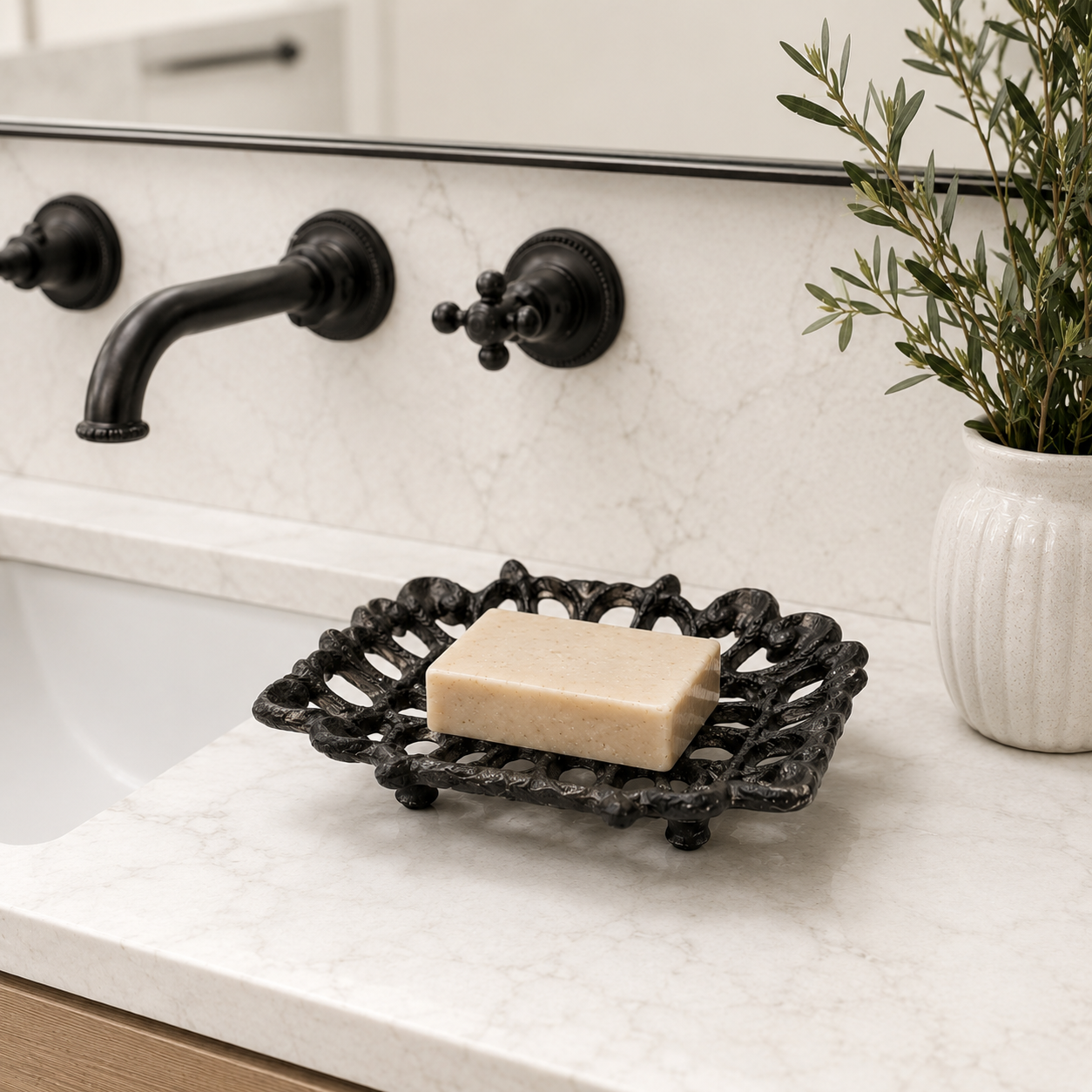 Cast Iron Soap Dish - Anitque Brown