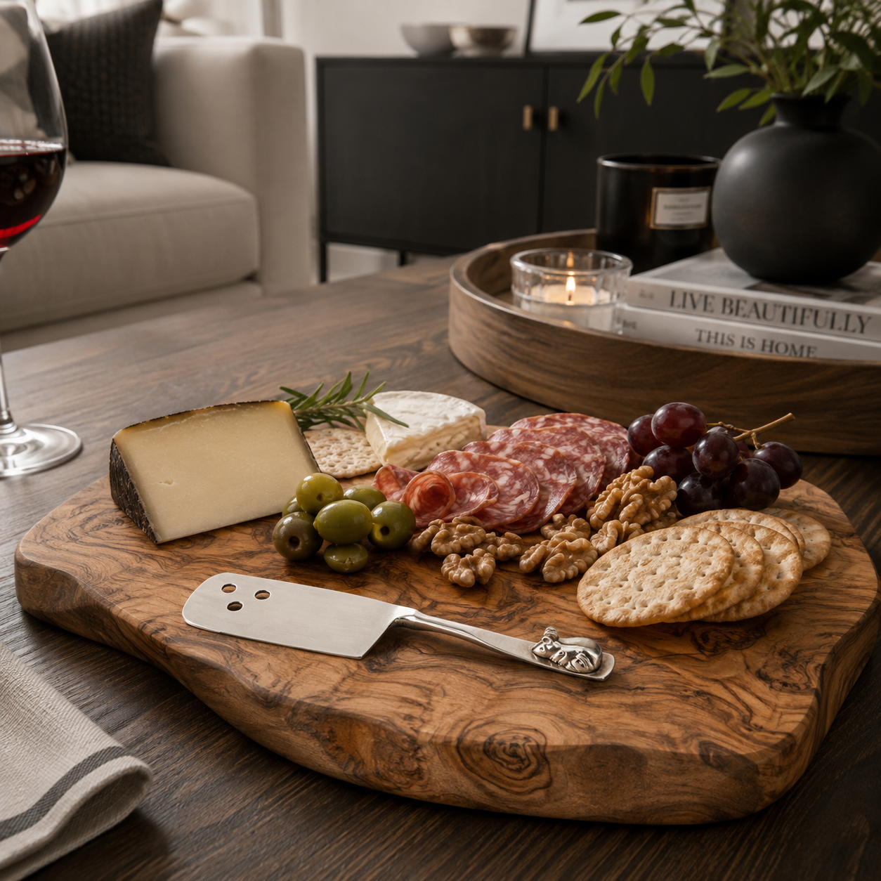 Cheese Cleaver with Mouse Figurine