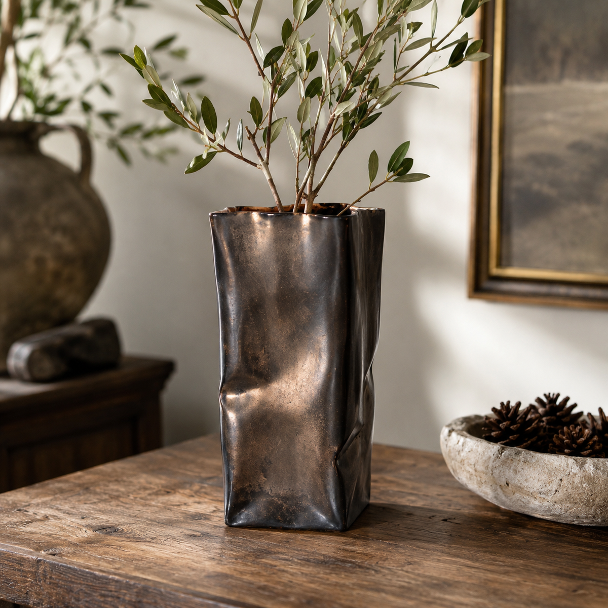 Wave Metallic Glaze Vase