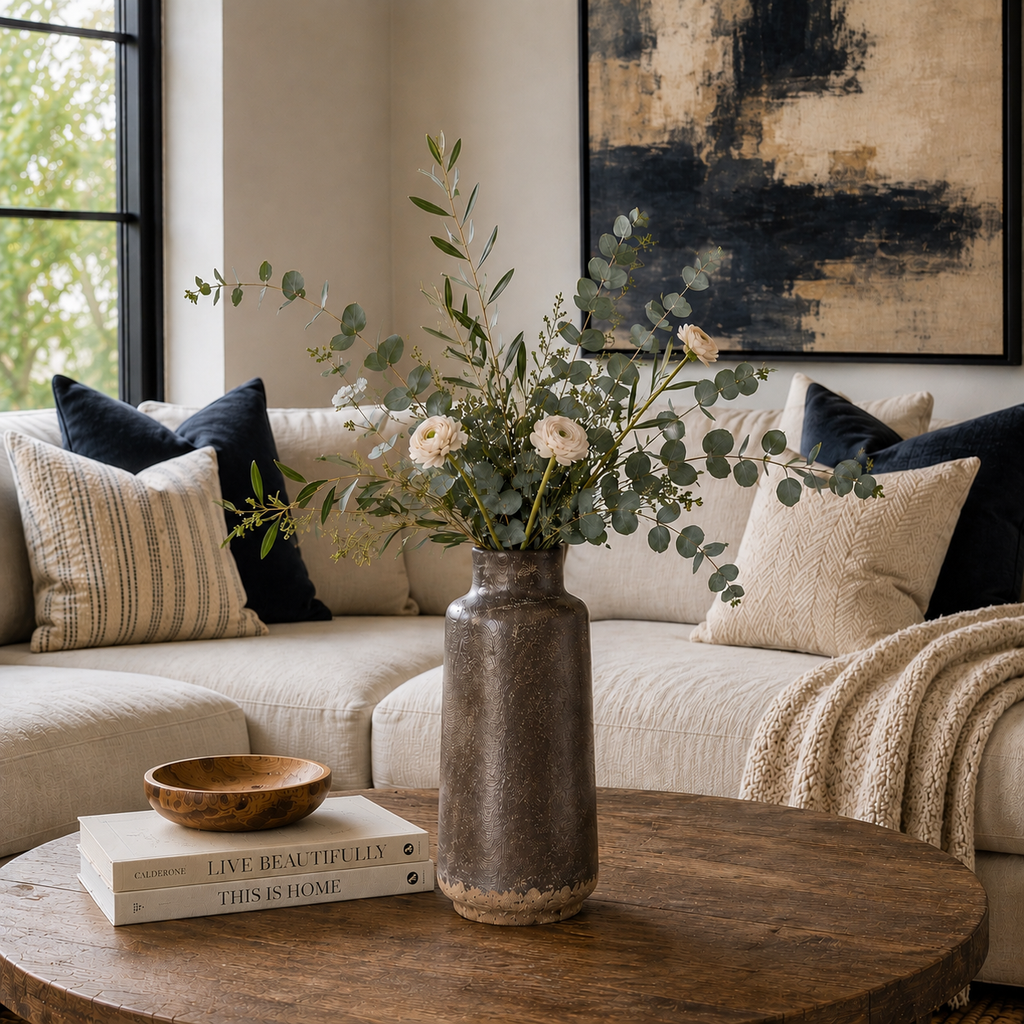 Bronze Textured Glaze Cylinder Vase