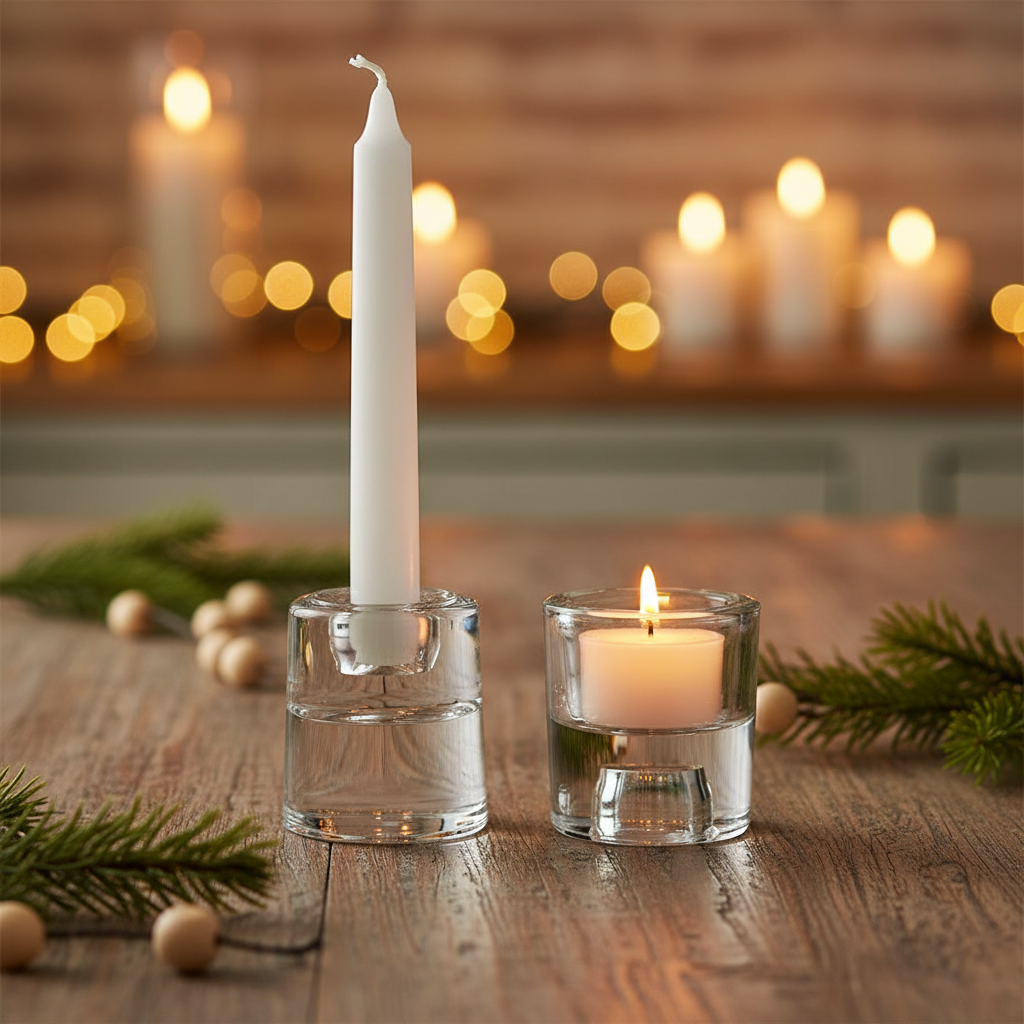 Glass Candle Holders Dining Room Lifestyle